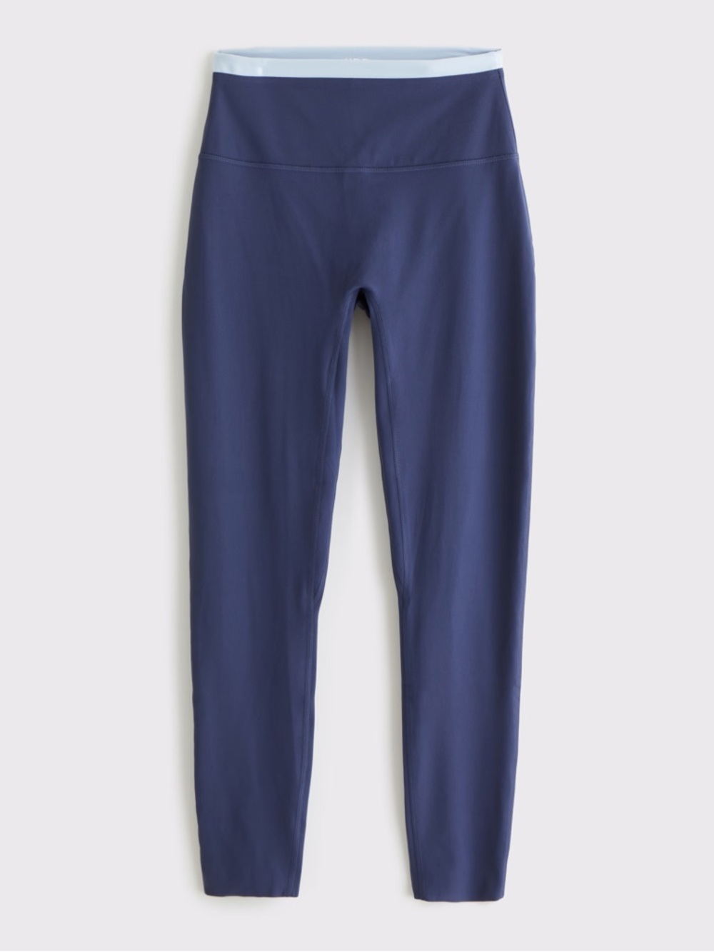 Abercrombie & Fitch 7/8 Navy Leggings with Light Blue Trim - Picture 3 of 7